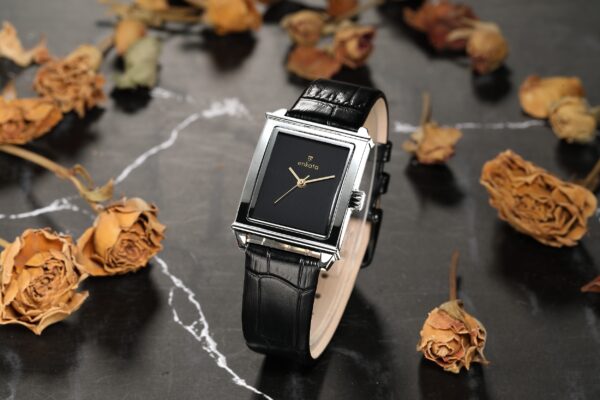 Phoenix Silver Black Leather