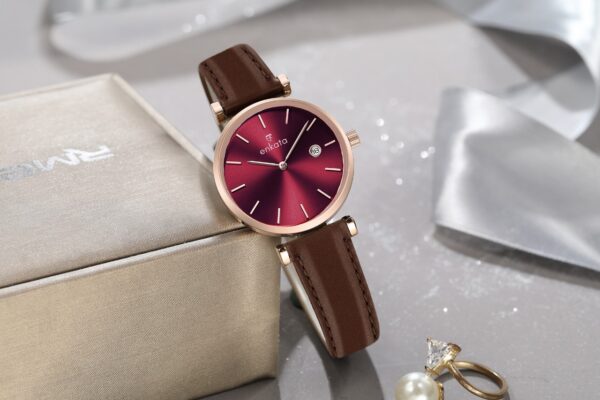 VELA BURGUNDY BROWN LEATHER